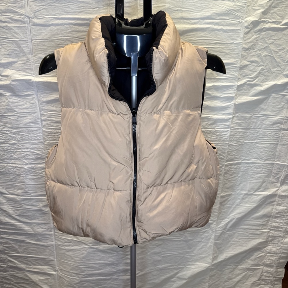 Women's Beige Puffer Vest